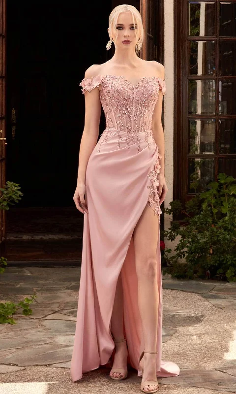 satin gown dressesLadivine CD0186 - Corset Gown