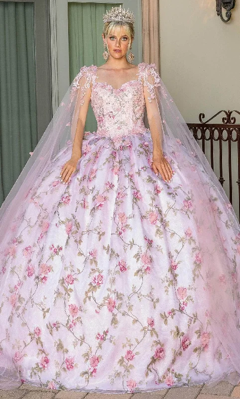 long-sleeved gown dressesDancing Queen 1715 - Floral Gown