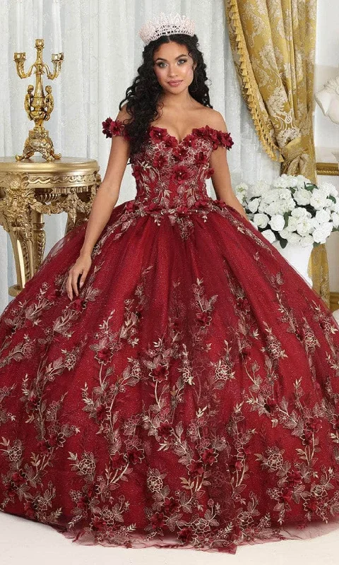 plus-size gown dressesMay Queen LK215 - Floral Applique Ballgown