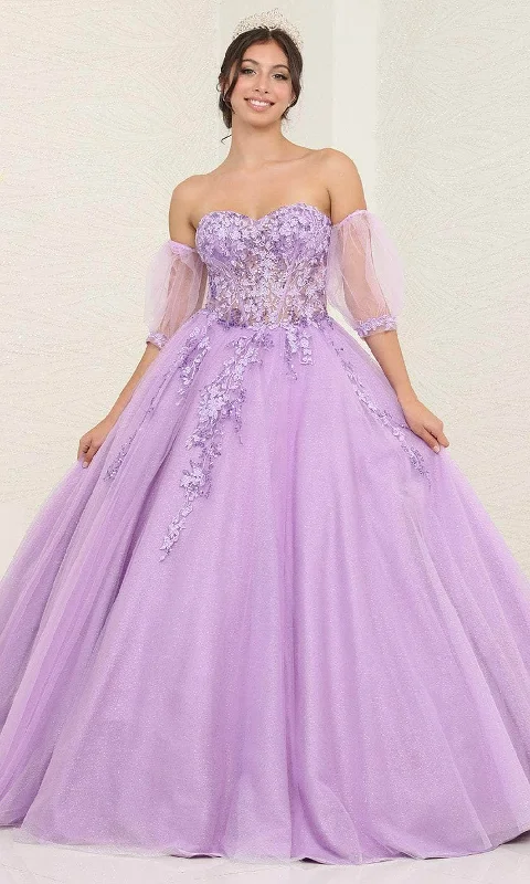 sleeveless gown dressesMay Queen LK237 - Illusion Corset Ballgown