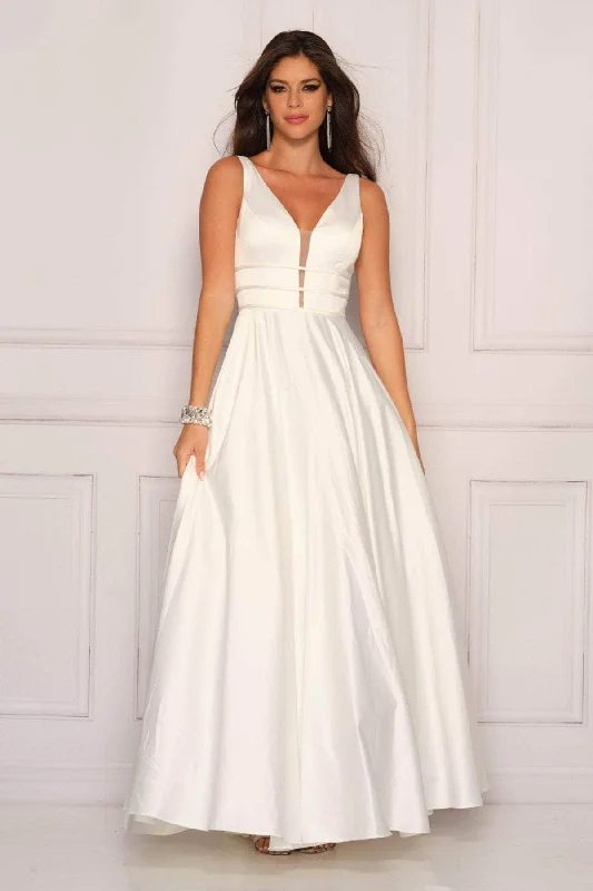 custom gown dressesDave & Johnny 10971 - Satin Sleeveless Bridal Gown