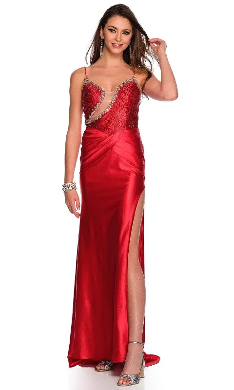 geometric print gown dressesDave & Johnny 11498 - Cut-Out Detailed Satin Gown