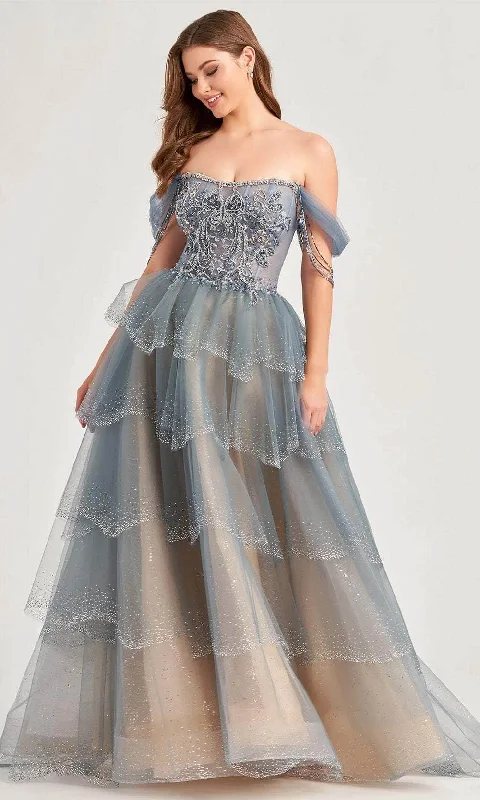 glamorous gown dressesEllie Wilde EW35040 - Off-Shoulder Embellished Ballgown