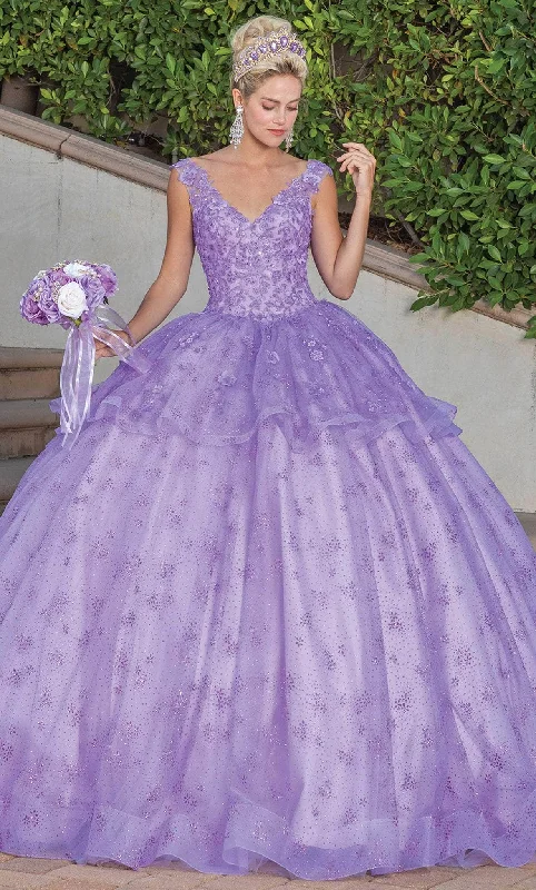 gown dress rental servicesDancing Queen 1702 - Peplum Ballgown