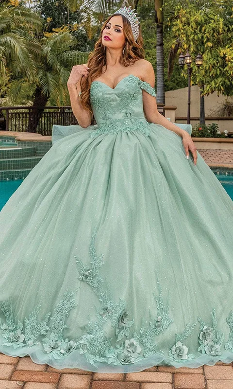 high-slit gown dressesDancing Queen 1833 - Bow Accent Sweetheart Ballgown