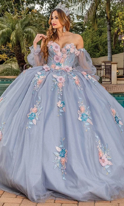 high-low gown dressesDancing Queen 1837 - Floral Embellished Ballgown