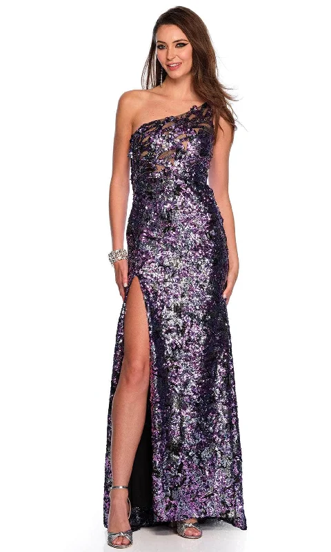 formal gown dressesDave & Johnny 11499 - One Sleeve Sequin Gown