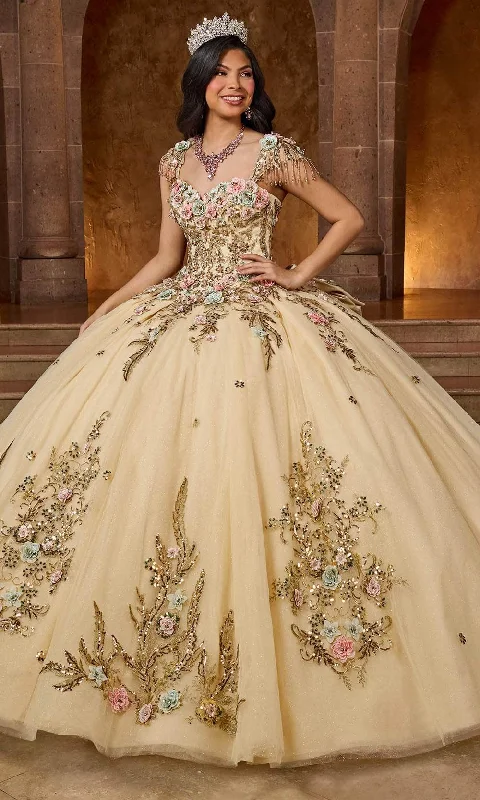 ready-to-wear gown dressesRachel Allan RQ3126 - 3D Floral Embellished Sweetheart Neck Ballgown