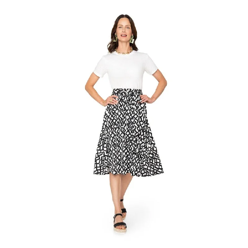 women's high-performance dressy skirtsLeota's Women Mindy Skirt Zig Zag Black White