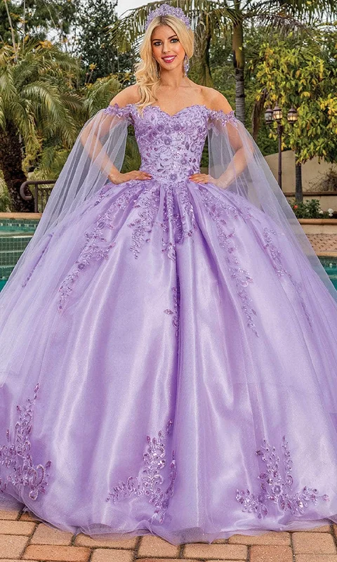 plus-size gown dressesDancing Queen 1812 - Beaded Off Shoulder Ballgown