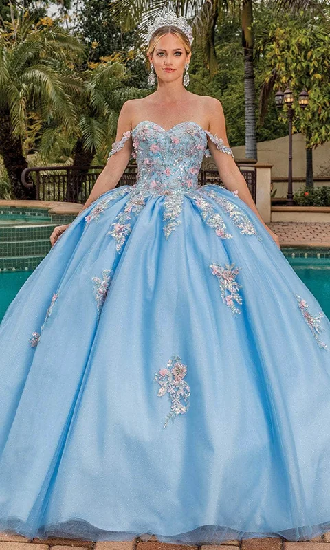 dark gown dressesDancing Queen 1845 - Floral Beaded Sweetheart Ballgown