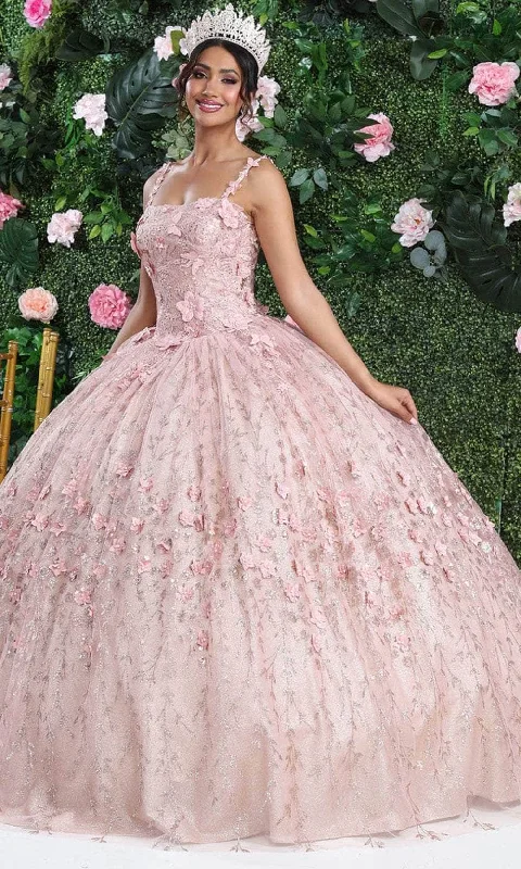 floral gown dressesMay Queen LK208 - Straight-Across Applique Ballgown