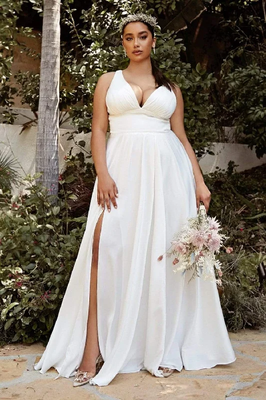 maximalist gown dressesLadivine 7469WW - A-Line Sleeveless Bridal Gown