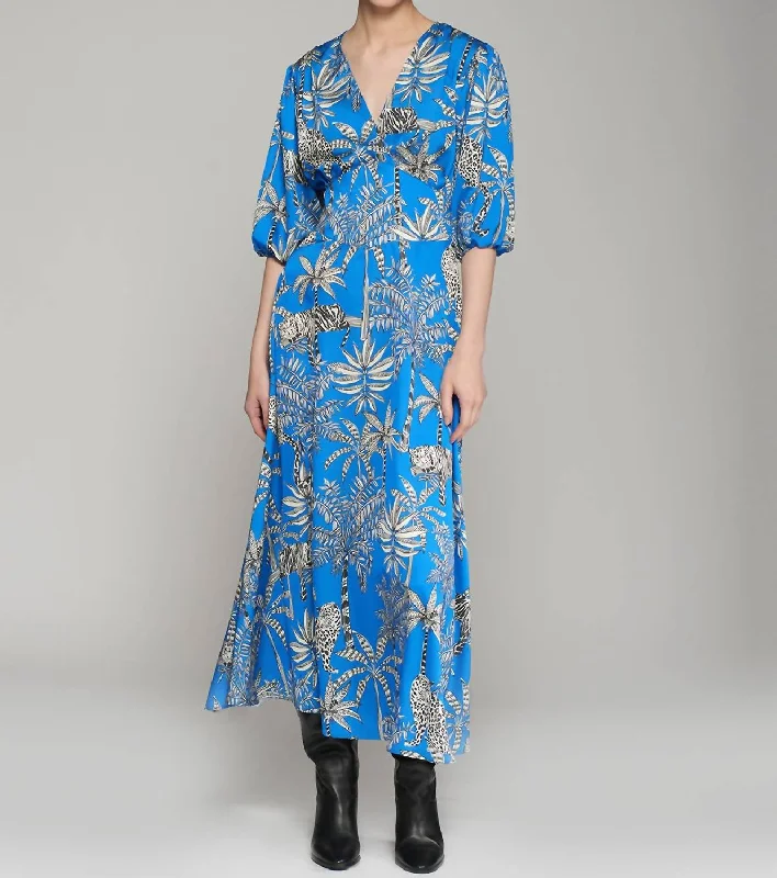 midi dresses in floral printsNatasha Midi Dress In Blue