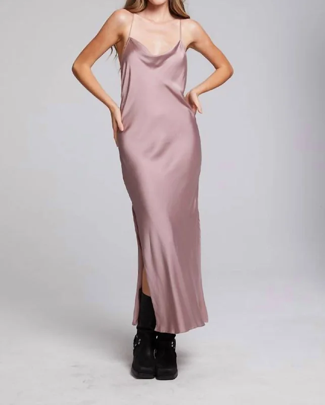 midi dresses for petitesBleeker Silky Midi Slip Dress In Mauve