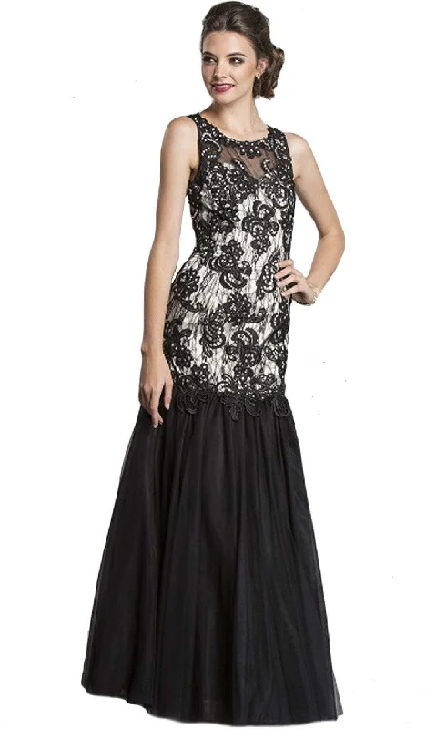 stylish party dressesTrevi Collection - Sleeveless Sheer Trumpet Evening Gown