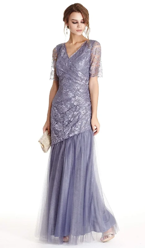 flowy party dressesTrevi Collection - Embellished V-neck Trumpet Evening Dress