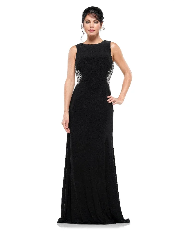 minimalist party dressesRina Di Montella RD2029 - Beaded Cowl Back Evening Dress