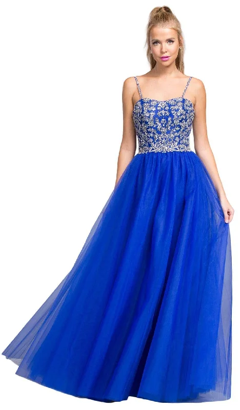 plus-size friendly party dressesTrevi Collection - Jeweled Semi-Sweetheart A-line Evening Dress