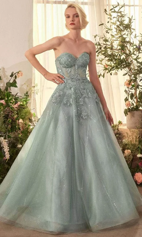 tulle party dressesAndrea and Leo A1387 - Beaded Applique Sweetheart Evening Gown