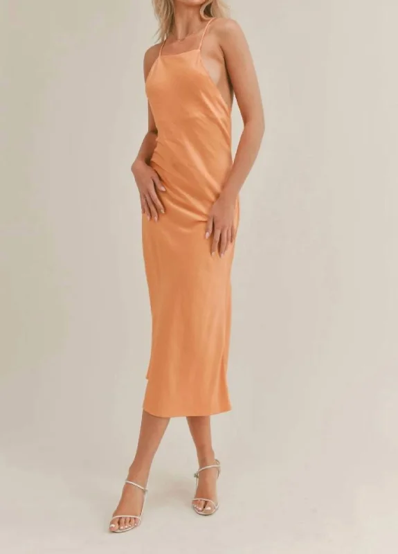 midi dresses with frillsJess Midi Dress In Apricot