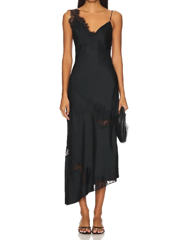 midi dresses with adjustable strapsStella Midi Dress In Black