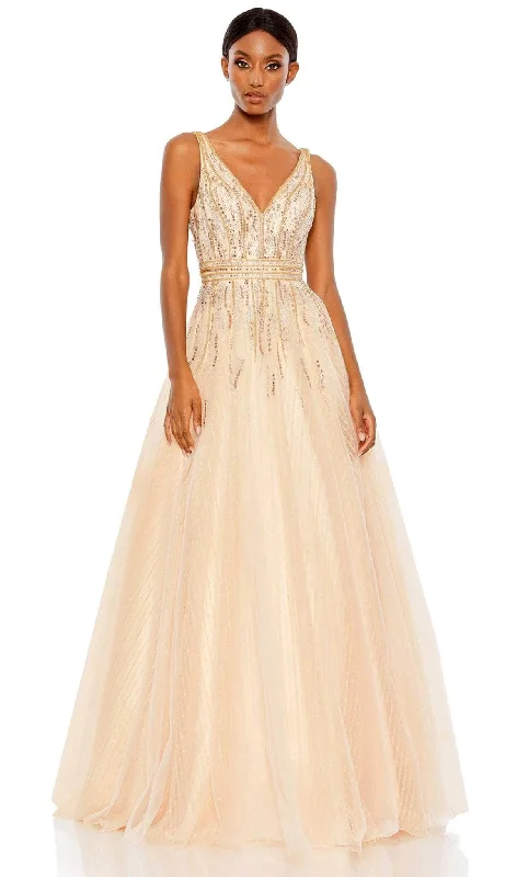 chiffon party dressesMac Duggal 48858 - Sleeveless Embellished Evening Gown