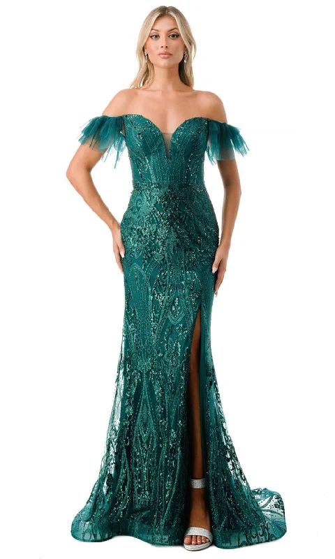 midi party dressesTrevi Collection L2786F - Ruffled Sleeve Embellished Evening Gown