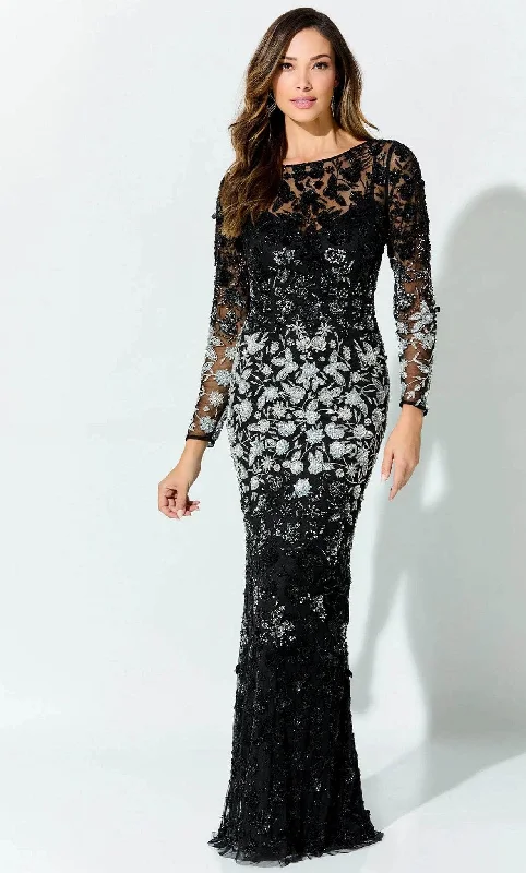 themed party dressesIvonne D ID928 - Bateau Ombre Lace Evening Gown