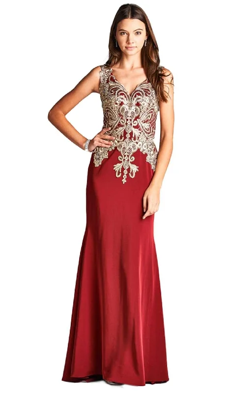 ready-to-wear party dressesTrevi Collection - Embroidered Sheath Evening Dress L1695