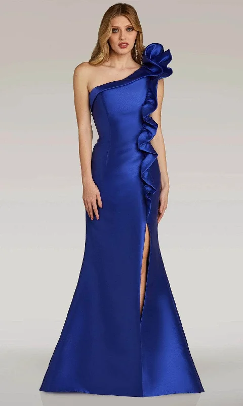 stylish party dressesGia Franco 12314 - Ruffle Accented Mikado Evening Dress