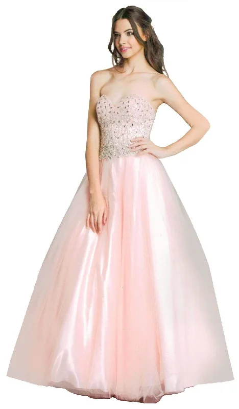 long party dressesTrevi Collection - Iridescent Sweetheart A-Line Evening Gown