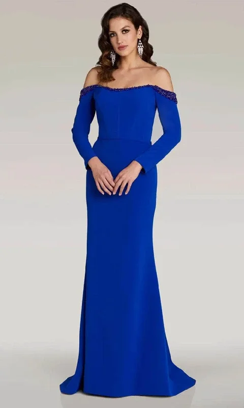 breathable party dressesGia Franco 12311 - Long Sleeve Sheath Evening Dress