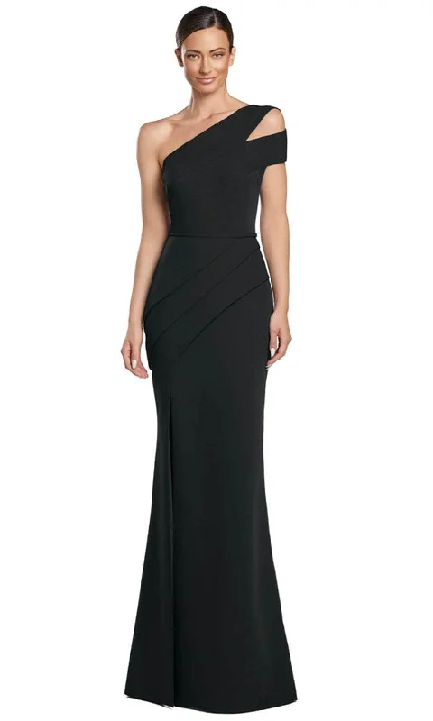 glam party dressesAlexander by Daymor 2058F24 -Cut-Out Detailed Asymmetrical Neck Evening Gown