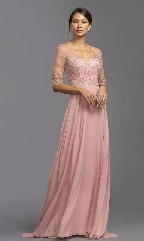 bachelor party dresses (for women)Trevi Collection - Pearl Embellished Evening Dress M2320 - 1 pc Dusty Rose In Size M Available