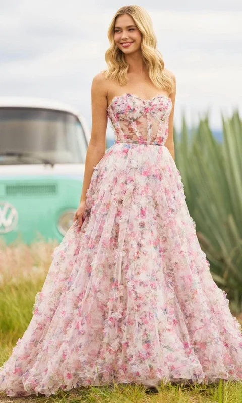 prom party dressesSherri Hill 55623 - Floral Corset Evening Dress