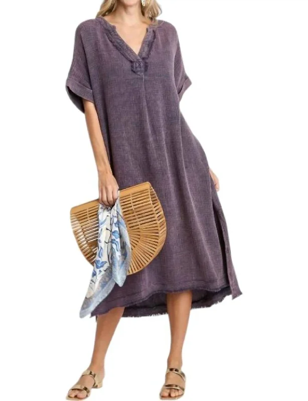 mid-length midi dressesMidnight Waves Midi Dress In Purple