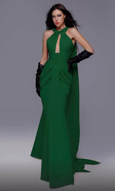 petite party dressesMNM COUTURE 2724 - Halter Cutout Evening Gown