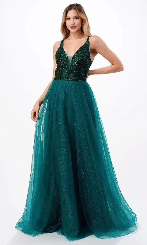 cotton party dressesTrevi Collection L2684 - Bead Embellished Open Back Evening Gown