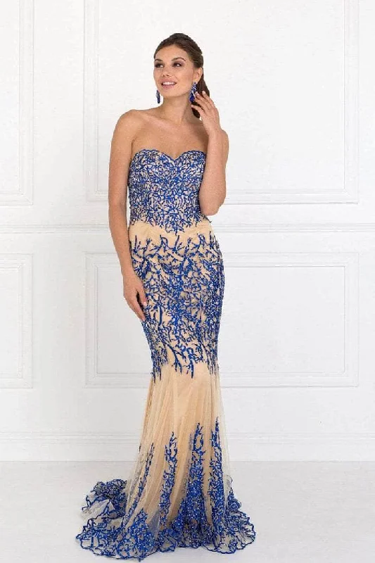 silk party dressesElizabeth K - Beaded Lace Evening Gown GL2055