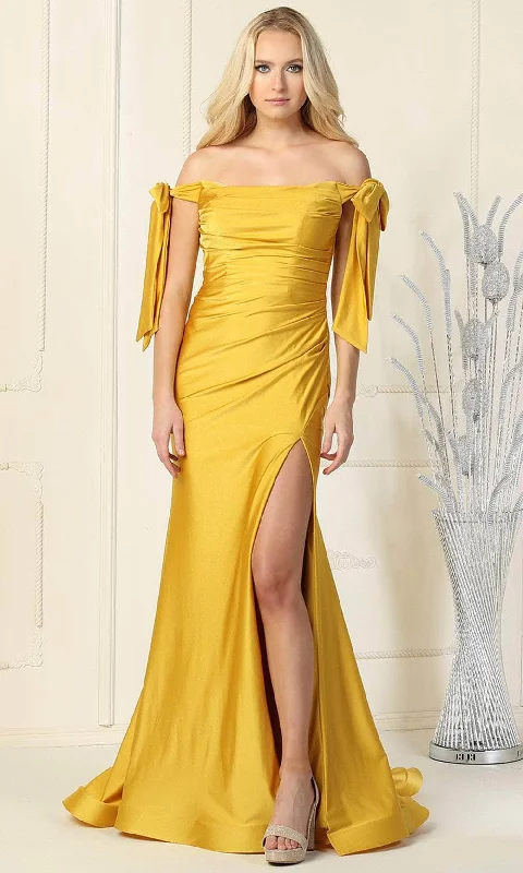 bridesmaid party dressesMay Queen MQ1858B - Off Shoulder Evening Gown