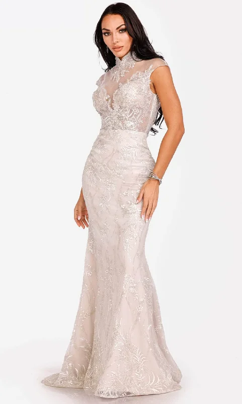 ball gown party dressesTerani Couture 231E0257 - Cap Sleeve Mermaid Evening Gown