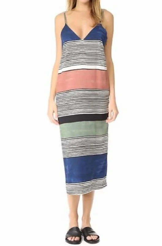 tulle midi dressesWomen's Striped Midi Dress In Multi