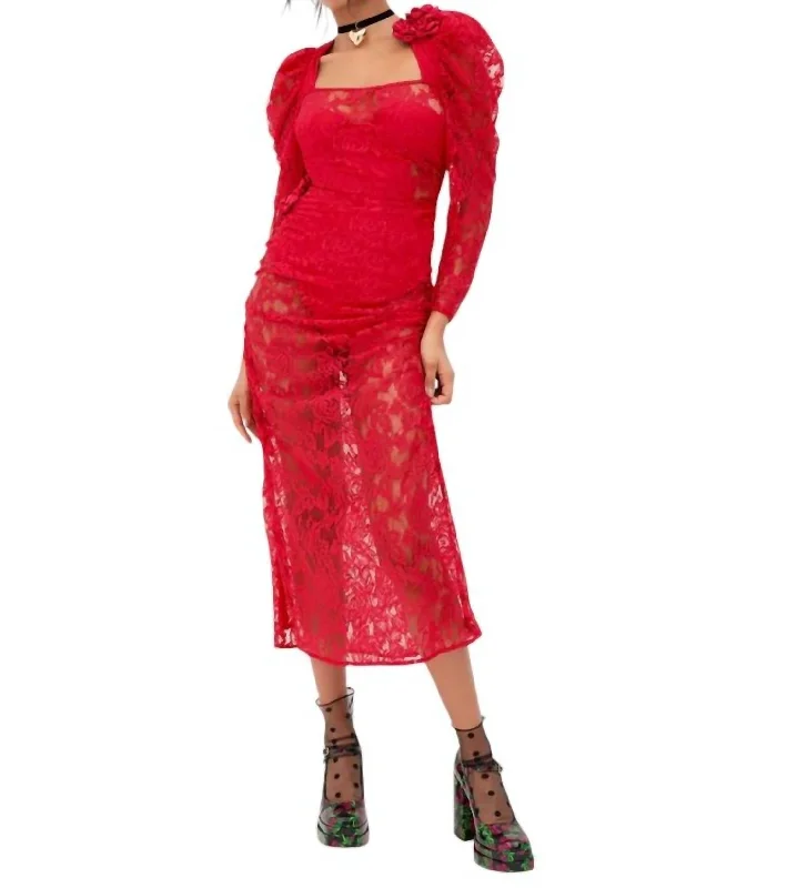 affordable midi dressesKana Midi Dress In Red