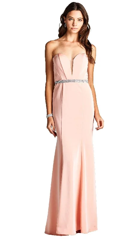 prom party dressesTrevi Collection - Strapless Deep Sweetheart Sheath Evening Dress