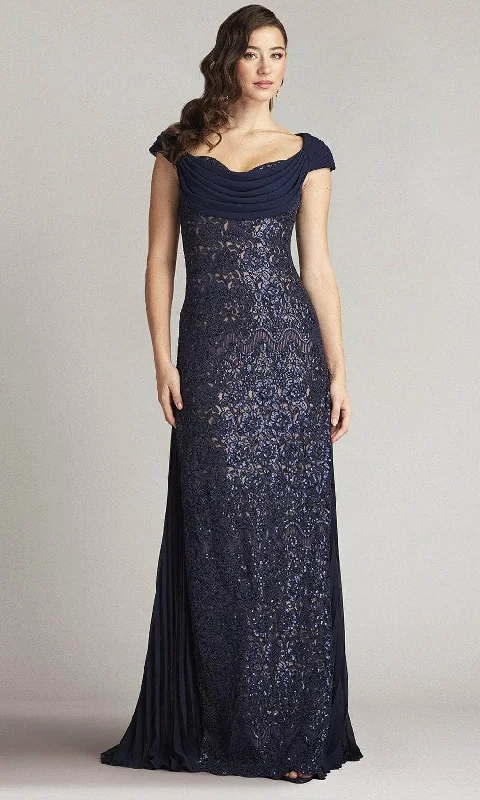 cocktail party dressesTadashi Shoji CFC24348L - Embroidered Off-Shoulder Evening Gown