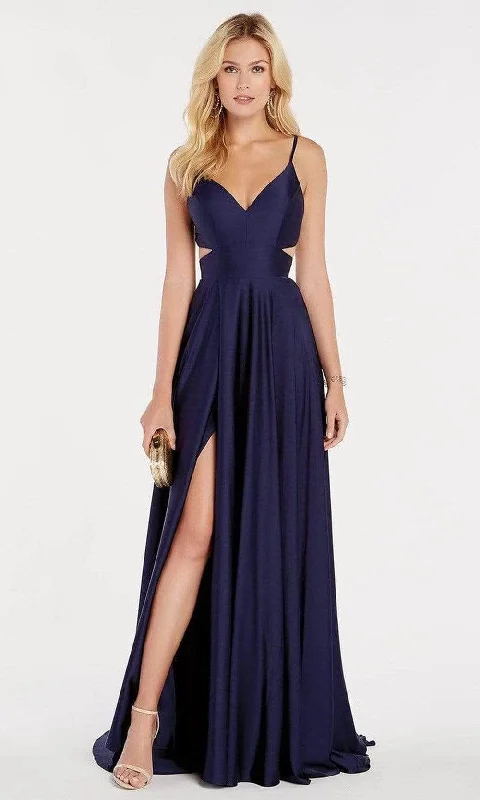 illusion-sleeve party dressesAlyce Paris 60453 - Cut Out V-Neck Evening Gown