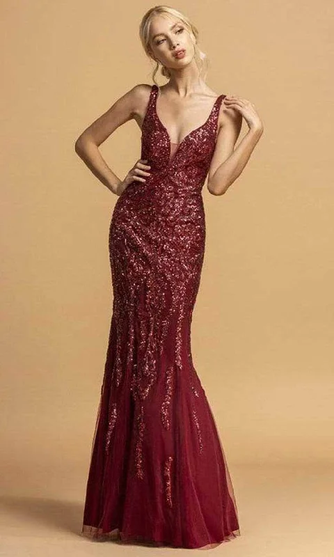 semi-formal party dressesTrevi Collection - Scoop Back Mermaid Evening Dress L2173