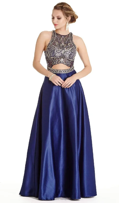 lightweight party dressesTrevi Collection - Embellished Halter Evening Ballgown