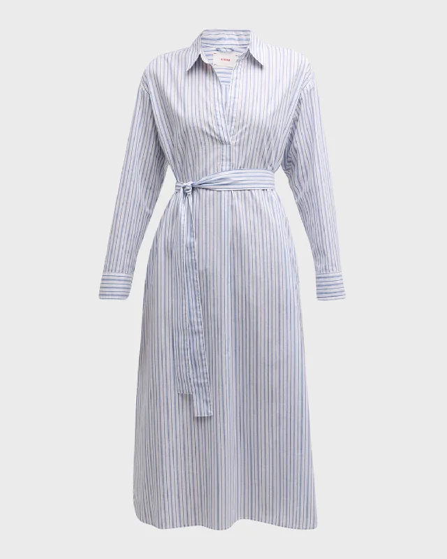 midi bodycon dressesMarlowe Striped Cotton Midi Shirtdress